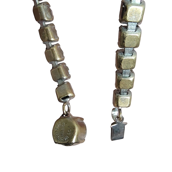 Antique Signed Made In Czechoslovakia Prong Set Rhinestone Choker Necklace - Picture 9 of 12